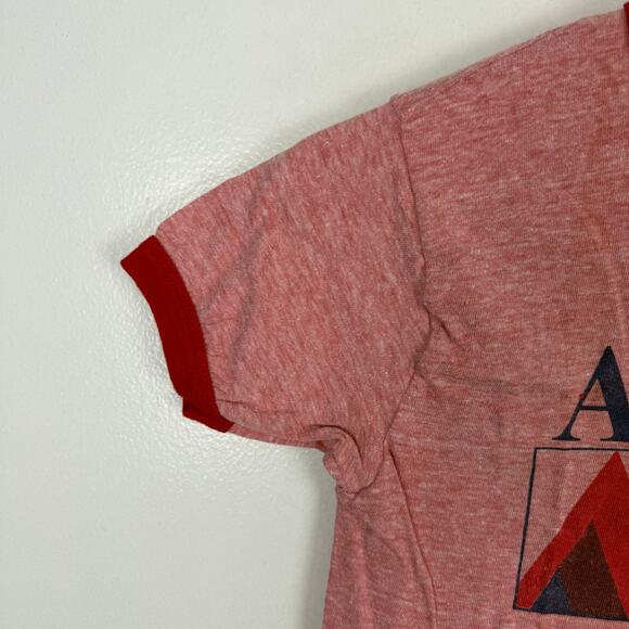 Vintage 70s Atlantic Antic Brooklyn Heather Red Ringer Tee Cotton Poly T-Shirt - Picture 6 of 6